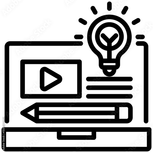 Content creation icon for content carketing, business, website, application, printing, document, poster design, etc