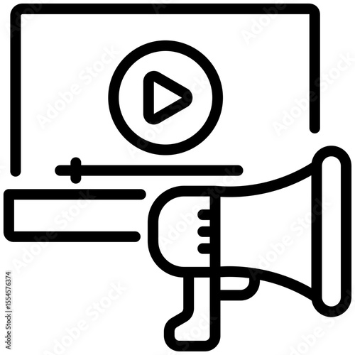 Video marketing icon for content carketing, business, website, application, printing, document, poster design, etc