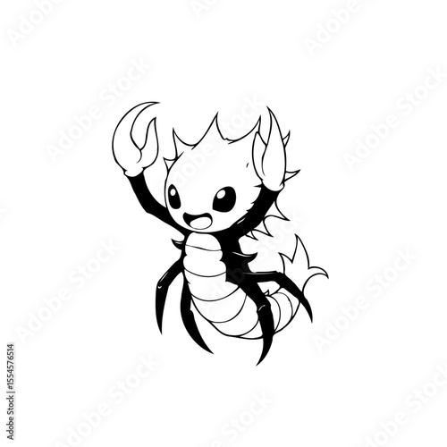 Cute cartoon character black and white drawing style is perfect for children's books or educational materials vector
