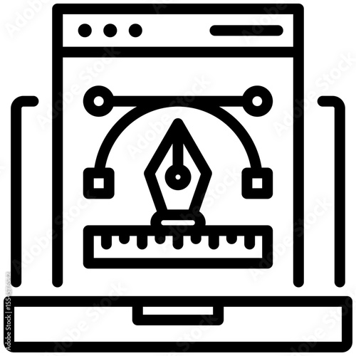 Graphic editor icon for content carketing, business, website, application, printing, document, poster design, etc