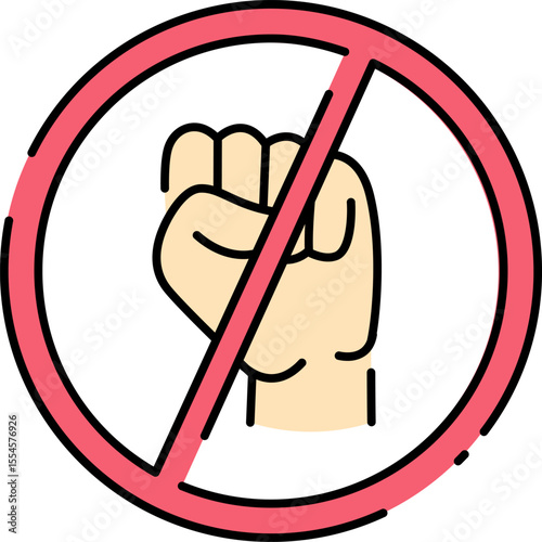 no violence illustration on a white background       