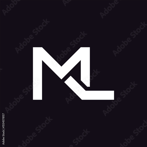 letter Ml or Lm typography monogram logo