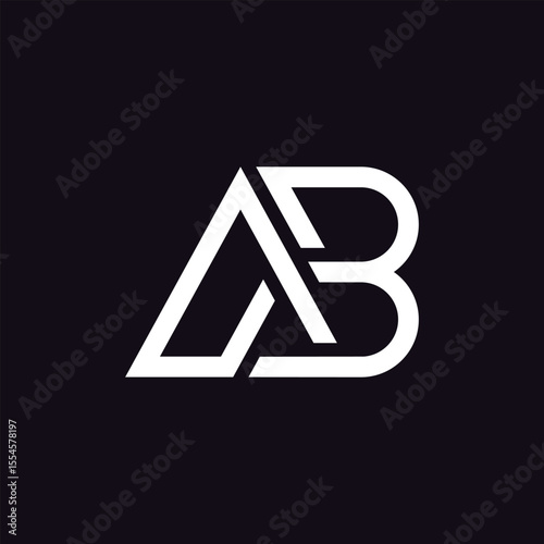 letter Ab or Ba Minimal Line art Monogram Logo Design