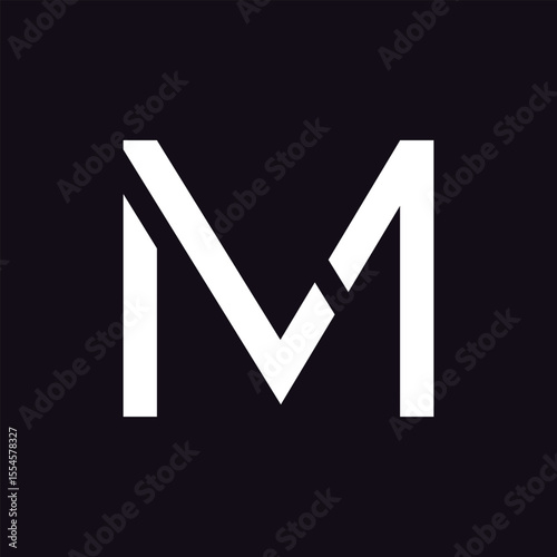 letter Ml or Lm initial minimal simple logo