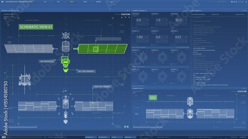 A detailed visual interface for spacecraft control and monitoring, ensuring effective user interaction