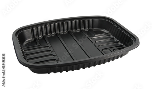 Empty plastic food tray isolated on white background