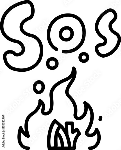 sos illustration on a white background       