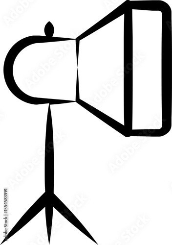 studio lighting illustration on a white background        
