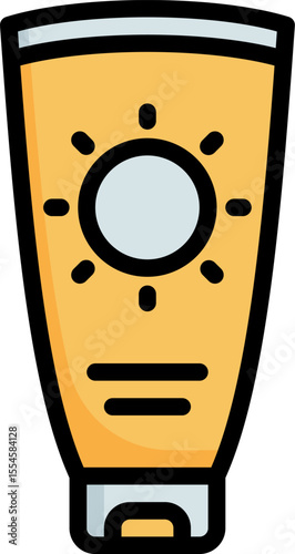 sunblock illustration on a white background        