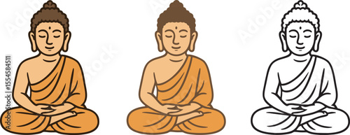 Buddha Vector Illustration – Meditation Pose Simple Vector Style