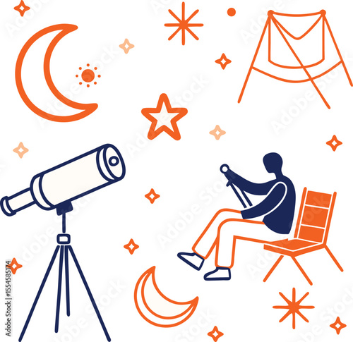 binocular and Mon icon set design  