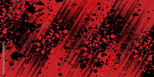 Halftone dots red and blue color pattern gradient grunge texture background. Dot pop art comic sport style vector illustration