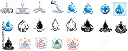 Water drop icon set design 