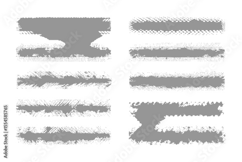 Grey Grunge Brush Strokes: A set of eight unique grey grunge brush strokes, perfect for adding a textured, edgy feel to your designs. Each stroke offers a distinct shape and intensity.