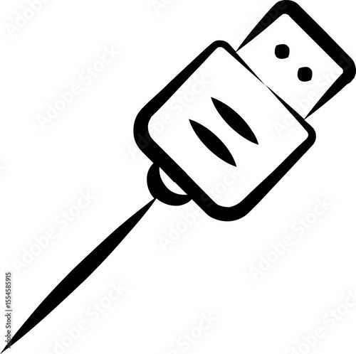 usb cable illustration on a white background        