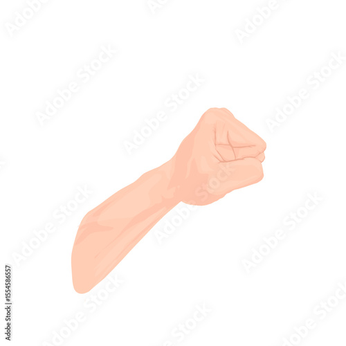 hand with clenched fist gesture without background