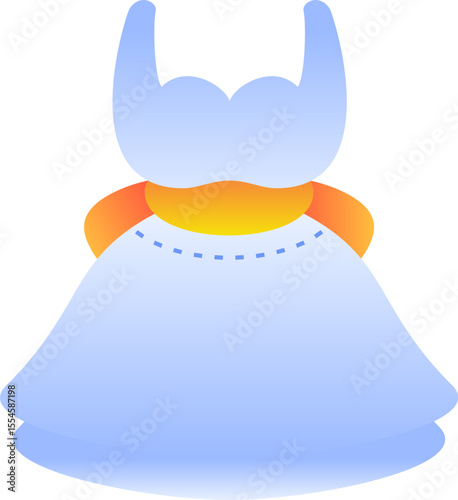 wedding dress illustration on a white background       