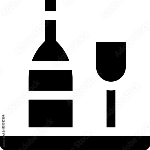 wine bottle illustration on a white background       
