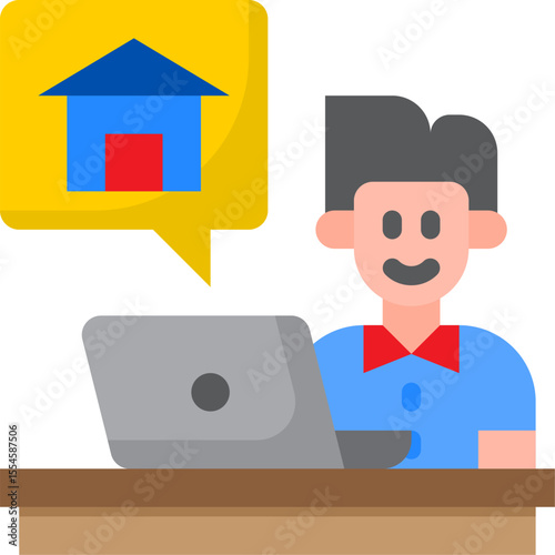 work from home illustration on a white background        