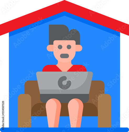 work from home illustration on a white background        