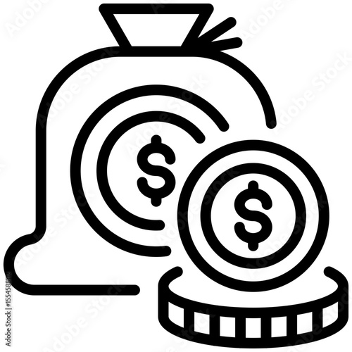Finance icon for business opportunities, business, website, application, printing, document, poster design, etc