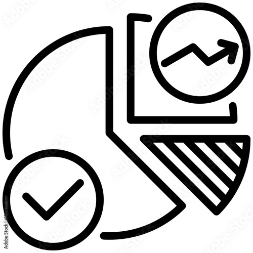Market share icon for business opportunities, business, website, application, printing, document, poster design, etc