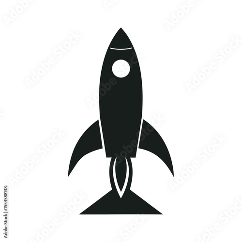 Startup Rocket Icon Silhouette Vector Art
