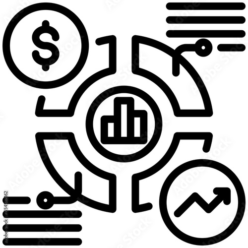 Market penetration icon for business opportunities, business, website, application, printing, document, poster design, etc