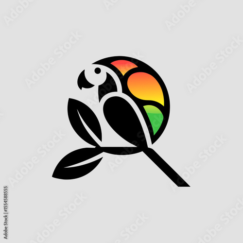 Abstract bird of paradise vector illustration with nature elements and colorful design