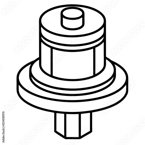 Precision Stud Finder Line Art Vector