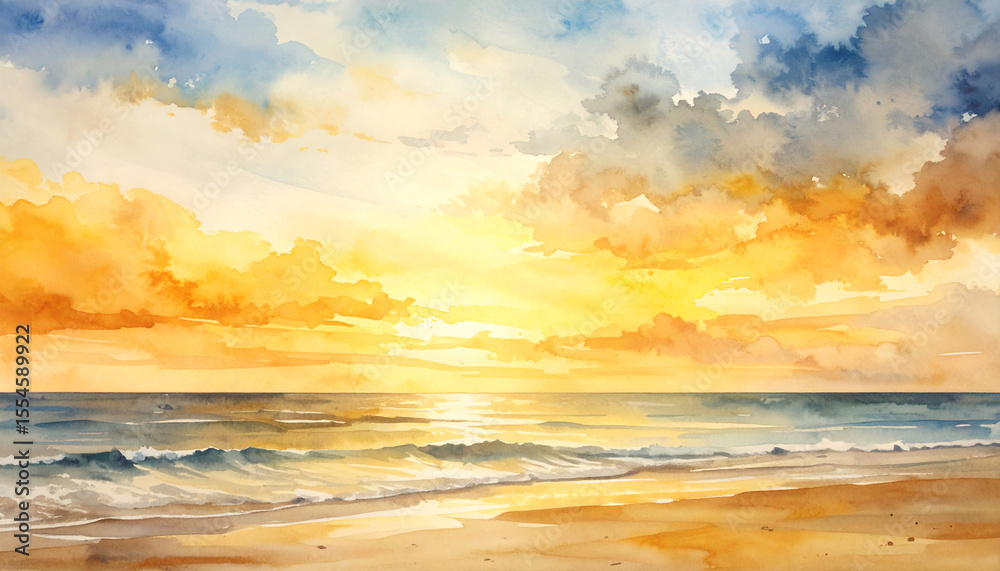 Obraz premium When the sun sets and is seen on the beach