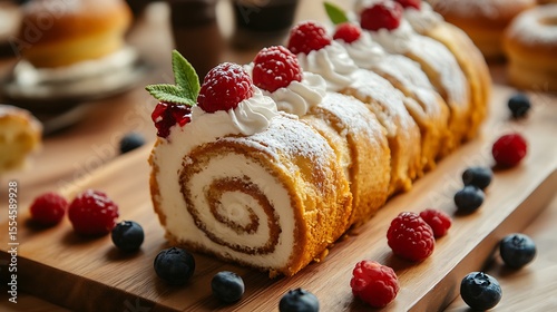 Sweet roll cake from bakery shop