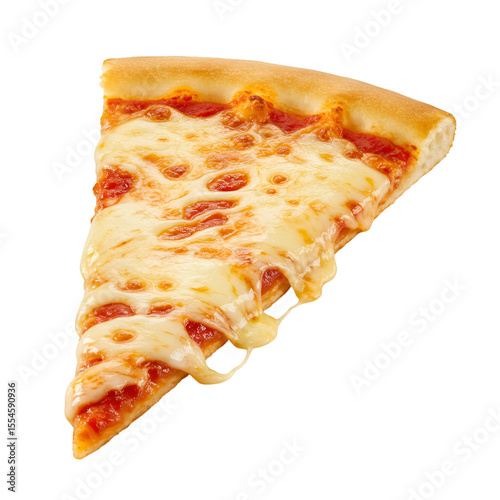 Pizza Slice with Melting Cheese – isolated, appetizing look, png