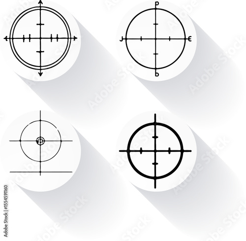 Target radar with globe illustration, aiming symbol of business time and success