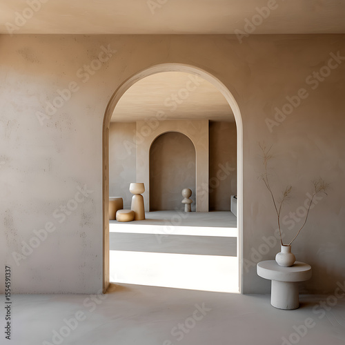Wallpaper Mural Modern interior with archways and minimalist decor Torontodigital.ca