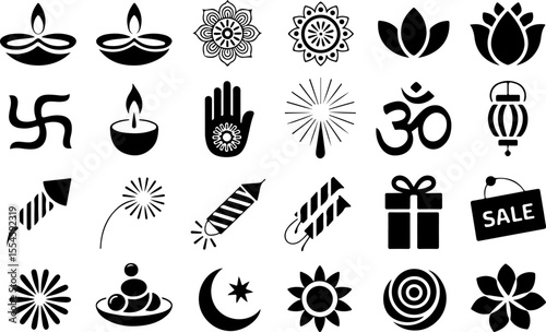 Festive symbols and objects for celebration and spirituality diwali diya