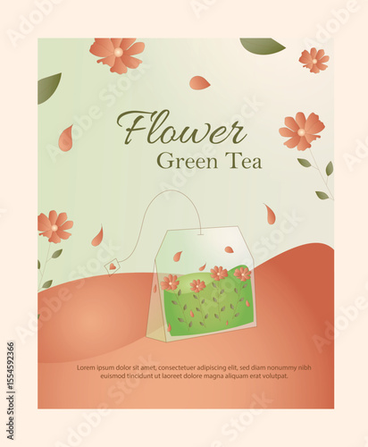 flower organic herbal tea bag