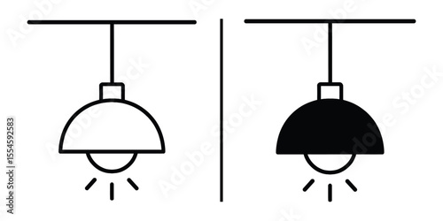 Illuminating Contrast: A minimalist image shows the duality of light and shadow, with two simple pendant lamps, one illuminated, the other shrouded in darkness.