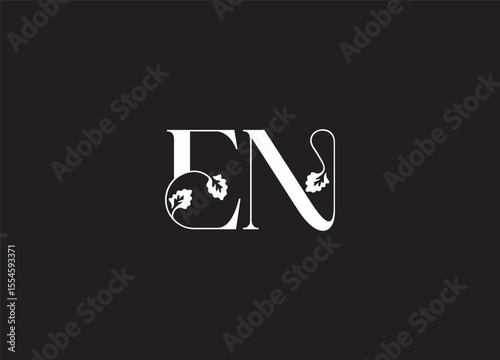 Modern and creative EN letter logo design in minimalist monogram style, ideal for branding, business, fashion, and technology identity.
