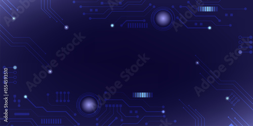 Futuristic circuit background technology digital blue abstract glowing electronic modern