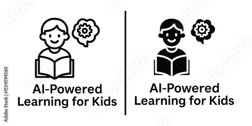 AI-Powered Learning for Kids: A graphic illustration highlighting the concept of AI-driven learning for children, symbolizing knowledge, growth, and the fusion of technology and education.