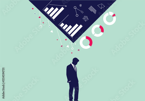 Successful businessman or businesswoman holds a big sale sign, conceptualizing business success with a modern vector illustration