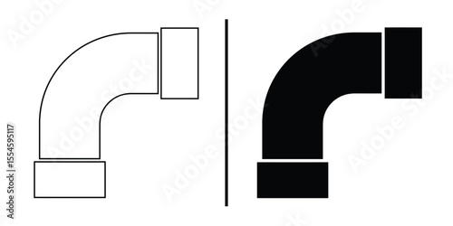 Engineering Element Duo: A striking visual of engineering, highlighting the form, lines, and duality of a pipe fitting. This graphic emphasizes the fundamental building blocks of design and industry.