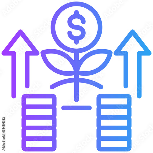 Profits icon for business, website, application, printing, document, poster design, etc