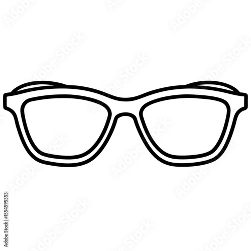 Stylish black fashion eyeglasses with clear lenses isolated on a white background