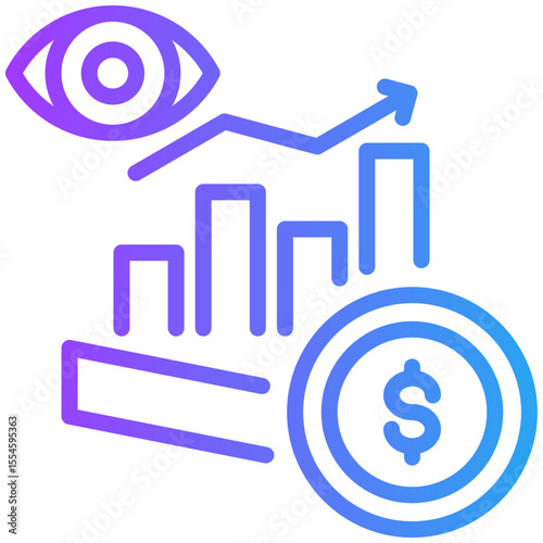 Investment icon for business, website, application, printing, document, poster design, etc