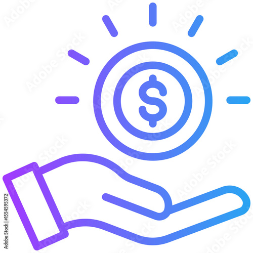 Earning icon for business, website, application, printing, document, poster design, etc