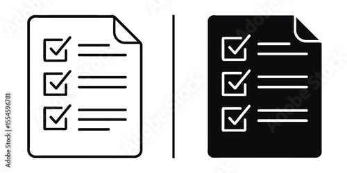Checklist Icon: This image features a simple and elegant checklist icon, perfect for representing tasks, to-do lists, or completed items.