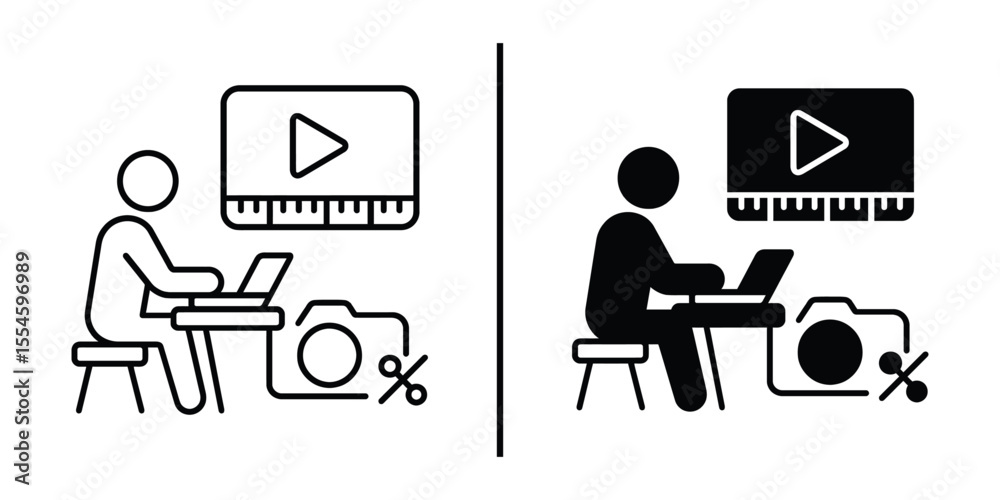 Fototapeta premium Editing Videos & Photographing : Artistic expression in creating stunning videos & photography , ideal for conceptual design, marketing material, visual storytelling.