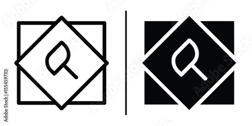 Eco-Friendly Icon in Two Styles: Simple and elegant eco-friendly icon. showcasing the versatility of eco-consciousness branding, suitable for a variety of design applications. 